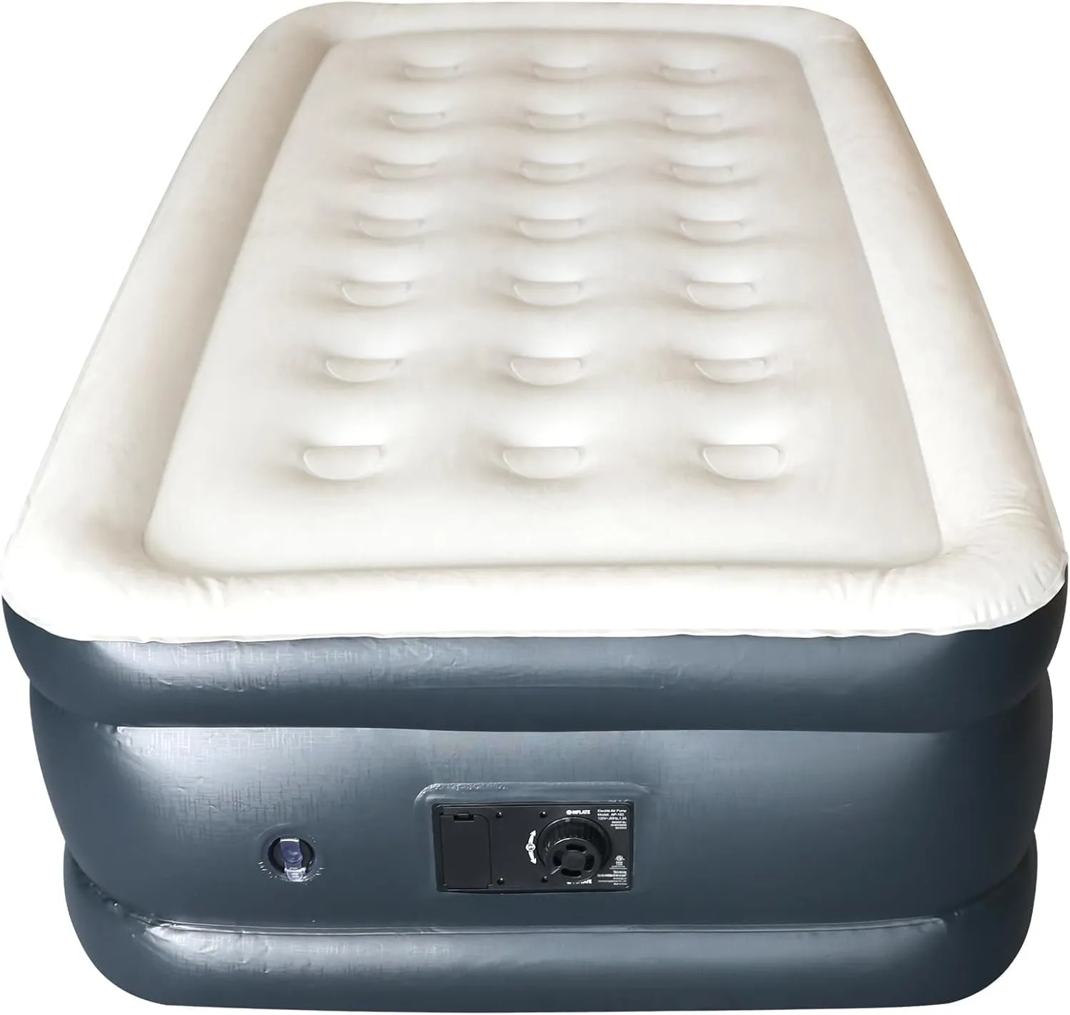 Twin Air Mattress with Built in Pump, 20" Blow Up Bed, Double-Height Non-Slip Bottom Mattress, Durable & Waterproof Air Bed for Guests Home Camping