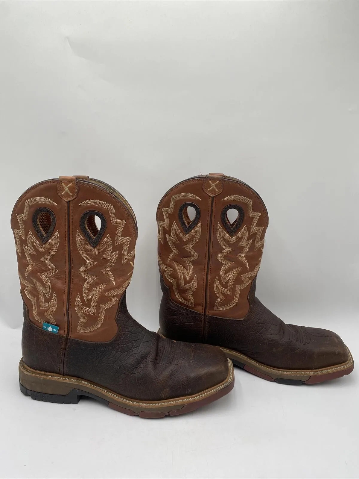 Twisted X Men's Waterproof Western Work Boots Brown Size 13D