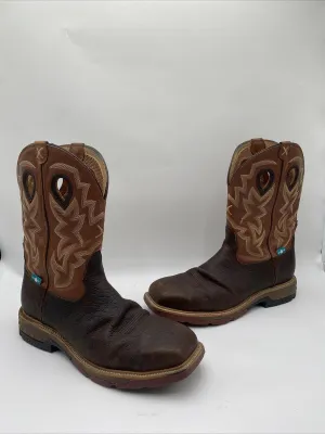 Twisted X Men's Waterproof Western Work Boots Brown Size 13D