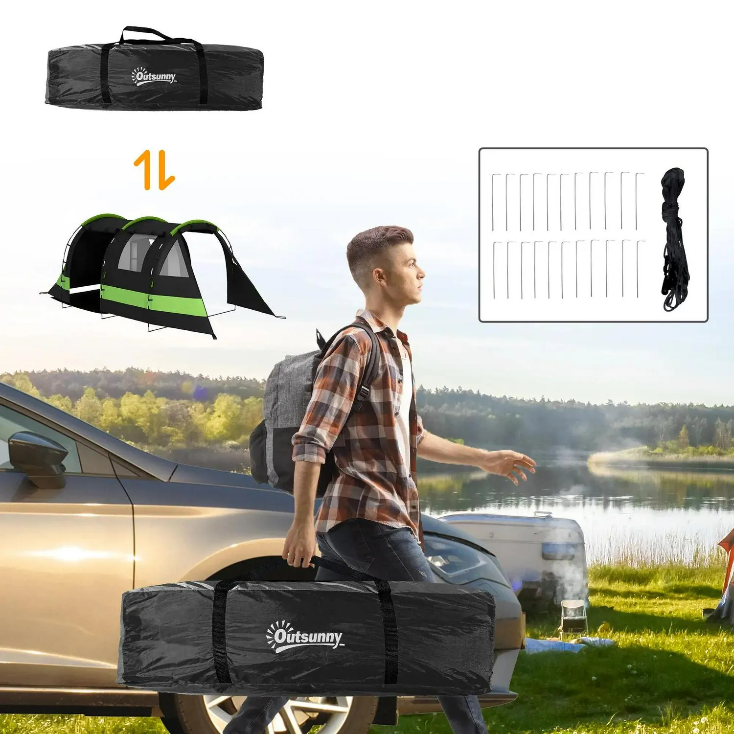 Two Accessories With Man, Product diversity Room Clearance sale Four Blackout Outsunny Tent,