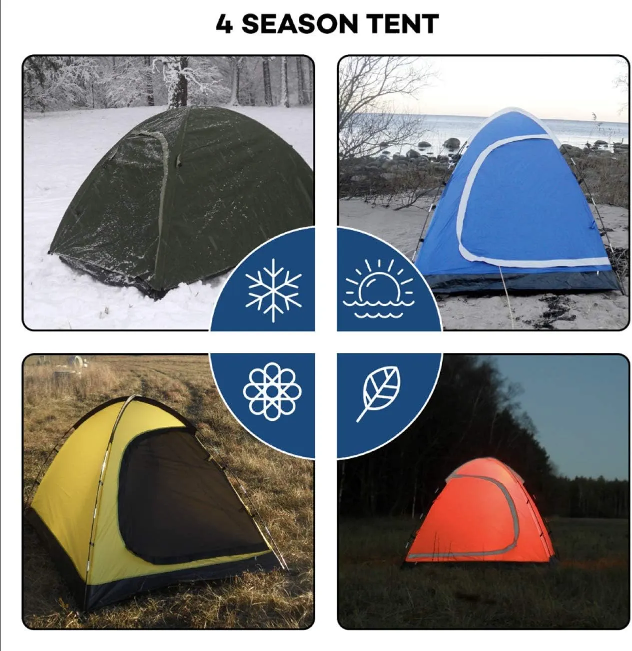 Two Person Tent - Waterproof & Windproof 4 Season Tents for Camping, Backpacking & Hiking - Durable & Easy to Set-up - Good for 1 or 2 Person Camping Tent