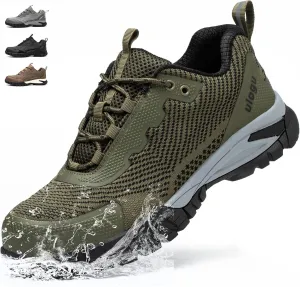 ulogu Waterproof Steel Toe Shoes for Men Comfy Lightweight Non Slip Safety Work Sneakers 6-Month Warranty