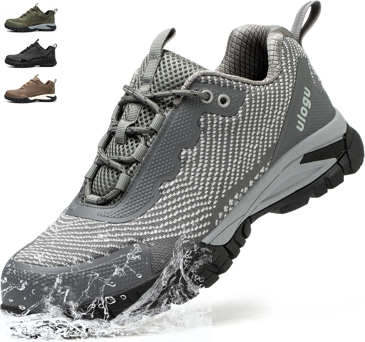 ulogu Waterproof Steel Toe Shoes for Men Comfy Lightweight Non Slip Safety Work Sneakers 6-Month Warranty