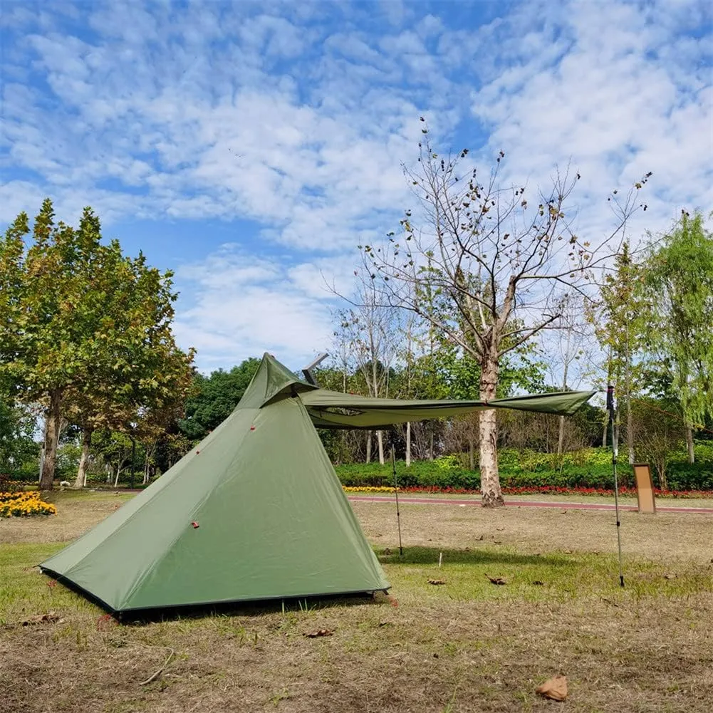 Ultralight Hot Teepee Tent with Stove Jack for 1-2 Person 3.4lb Four-cornered Shape Single Person Tent for Camping Hiking Backpacking - Easy to Set Up