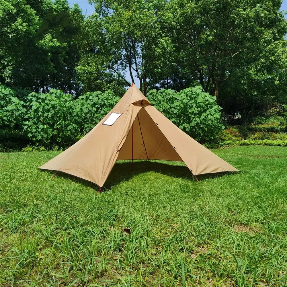Ultralight Hot Teepee Tent with Stove Jack for 1-2 Person 3.4lb Four-cornered Shape Single Person Tent for Camping Hiking Backpacking - Easy to Set Up