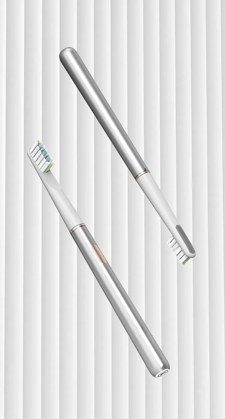 ULTRASONIC Electric Toothbrush, Oral Care Smart Sonic Whitening Rechargeable IPX7 Waterproof Fast Charging Electronic Toothbrush 32000 Strokes/Minutes,with Pressure Sensor.(Silver)