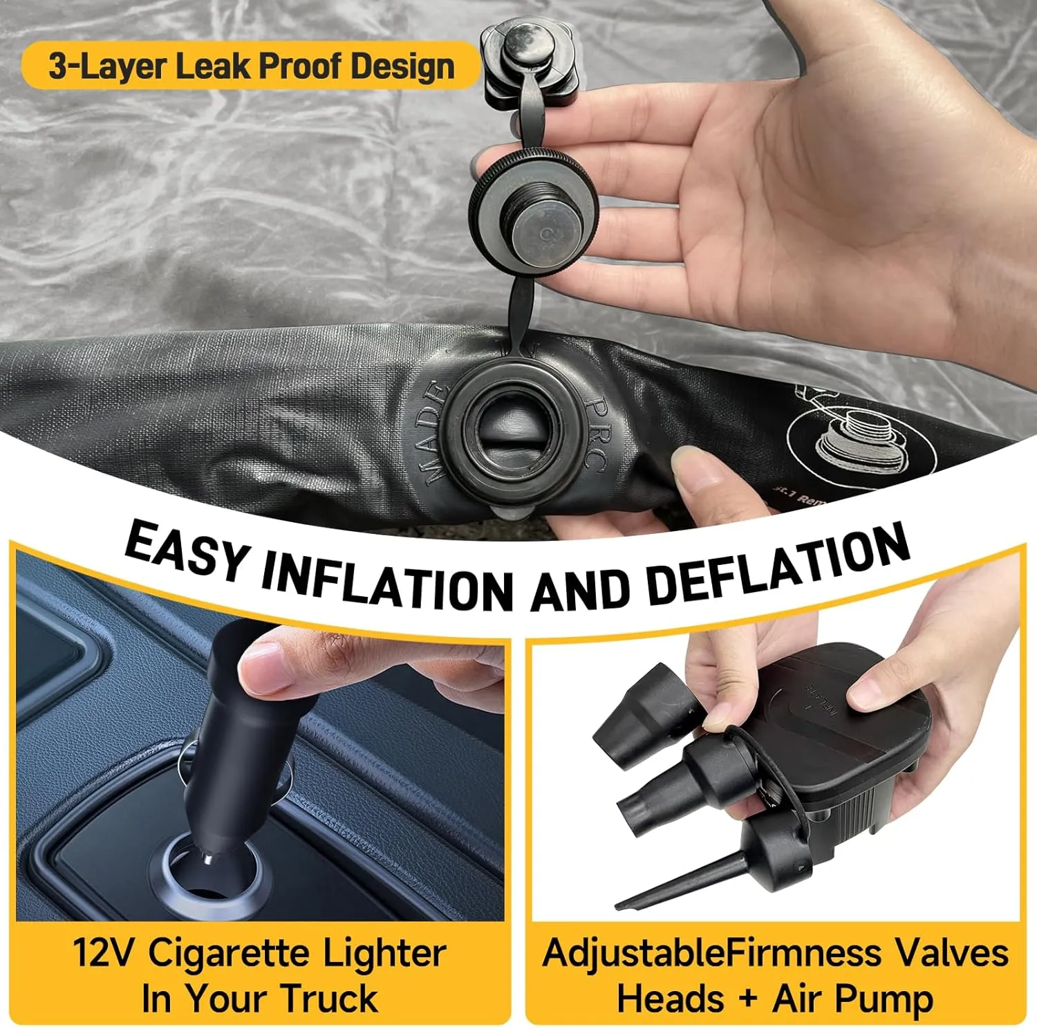 Umbrauto Air Mattress for 5-5.8 ft Full-Size Short Truck Beds, Inflatable Truck Tent Airbed with Pump, Pickup Camper Air Bed for Camping