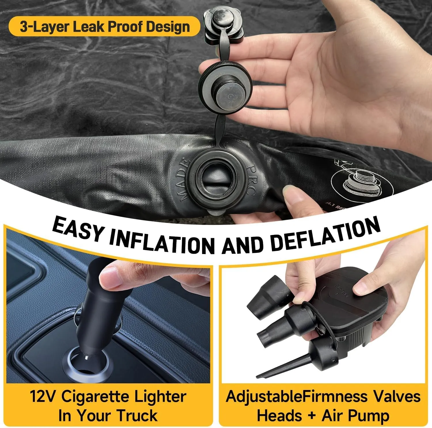 Umbrauto Air Mattress for 5.5-5.8 ft Full-Size Short Truck Beds, Inflatable Truck Tent Airbed with Pump, Pickup Camper Air Bed for Camping