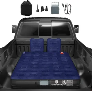 Umbrauto Air Mattress for 5.5-6.5 ft Short Bed Full-Size Trucks, Pickup Truck Airbed Mattress with Cordless Rechargeable Pump for Outdoor Travel