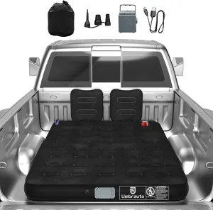 Umbrauto Air Mattress for 5.5-6.5 ft Short Bed Full-Size Trucks, Pickup Truck Airbed Mattress with Wireless Rechargeable Pump for Outdoor Travel