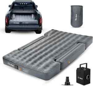 Unbeatable Durability 6-6.5" Truck Bed Air Mattress, Durable Extra Thick 300D Oxford Fabric, Quick Easy Set-Up w/Electric Pump,Truck Camping Mattress Compatible with F150, Ram, Tundra