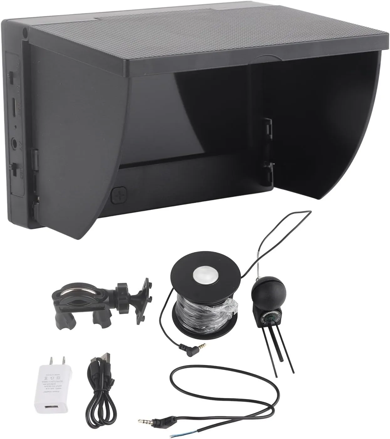 Underwater Fishing Camera, 4.3 Inch HD Waterproof Ice Fishing Camera Professional Fish Finder with Monitor Holder for Ice Lake Sea Boat Fishing