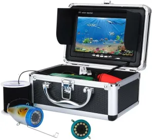 Underwater Fishing Camera with 7 Inch LCD Monitor, HD 1000 TVL Portable Fish Finder Camera, 30Pcs Adjustable LED White Lamp Light, 30M Cable Waterproof IP68 Camera for Ice Lake Sea Boat Kayak Fishing