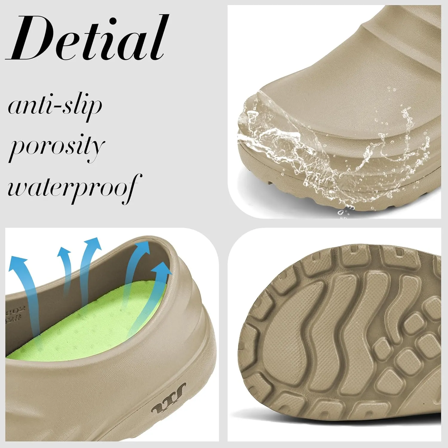 Unisex Armadillo Chef Shoes Non-Slip Oil Resistant Kitchen Work Clogs, Breathable Waterproof Lightweight Safety
