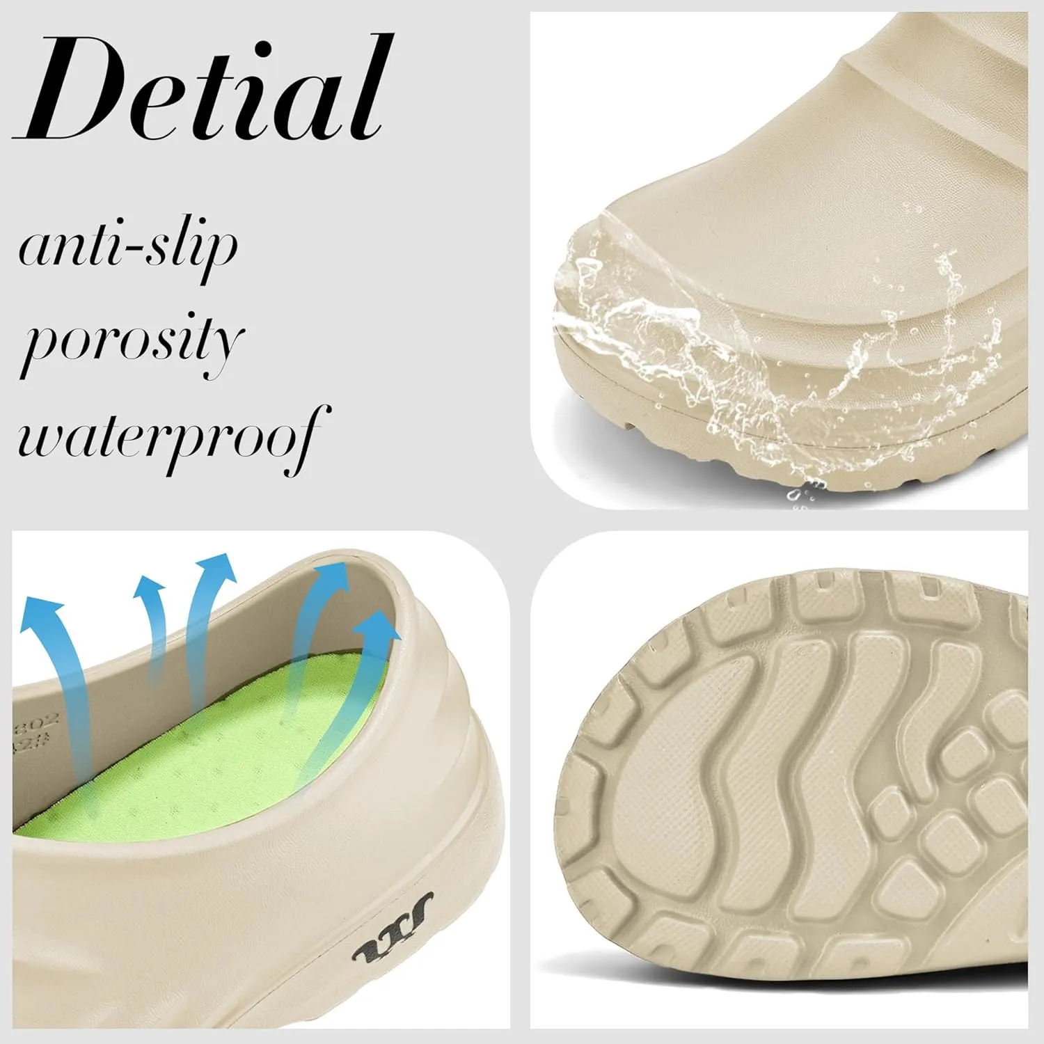 Unisex Armadillo Chef Shoes Non-Slip Oil Resistant Kitchen Work Clogs, Breathable Waterproof Lightweight Safety
