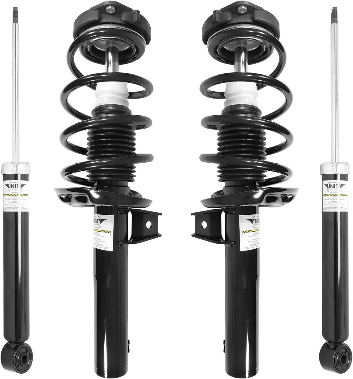 UNITY AUTOMOTIVE 4-11060-257020-001 4 Wheel Complete Strut Assembly with Gas Shock Kit 2006-2013 Audi A3