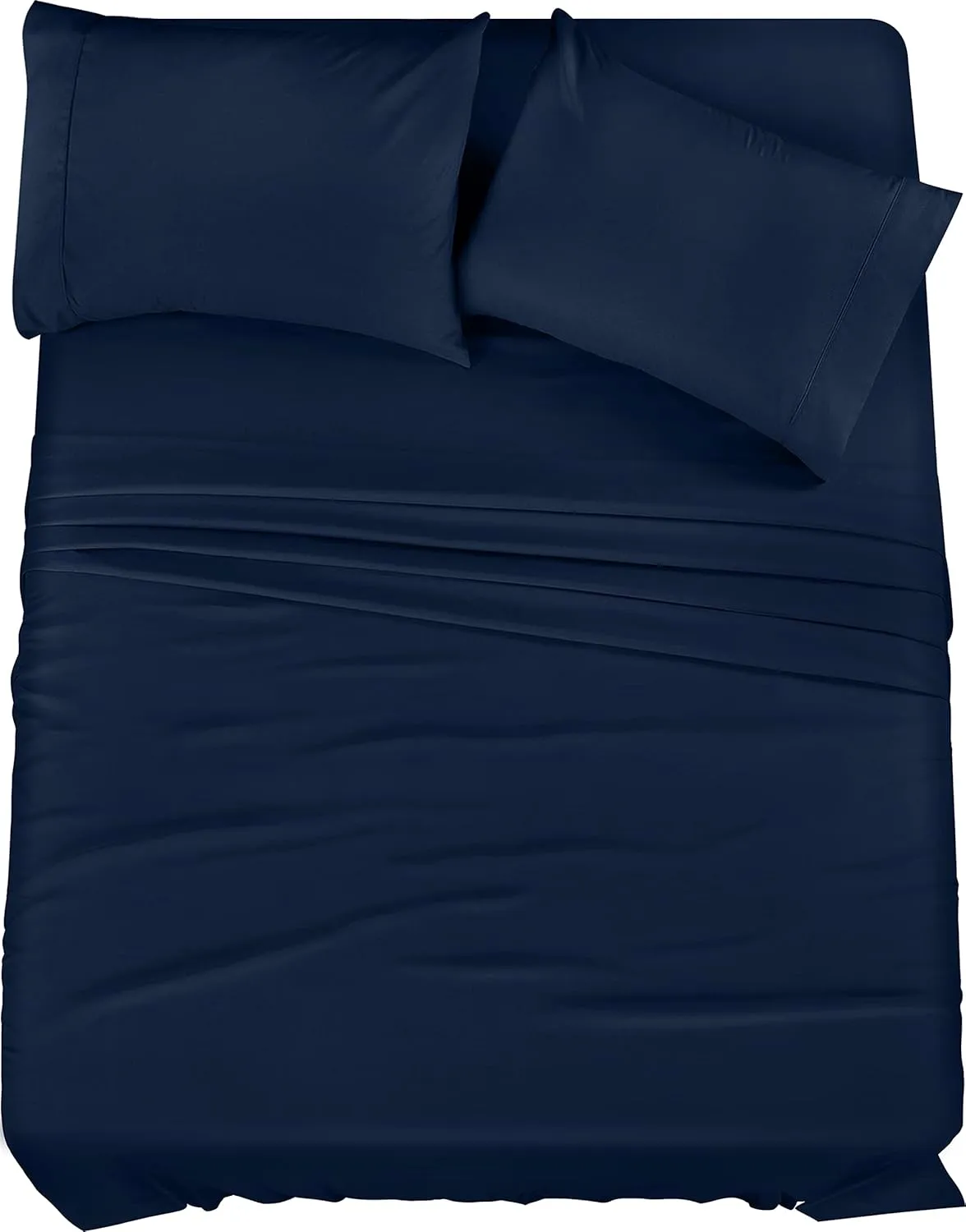 Utopia Bedding Queen Bed Sheets Set - 4 Piece Bedding - Brushed Microfiber - Shrinkage and Fade Resistant - Easy Care (Queen, Navy Blue)