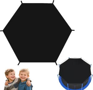 UV Resistant Trampoline Sunshade Tent, Trampoline Sunshade Cover Roof, Waterproof Anti-UV Tram-poline Sunshades Accessories, Waterproof Black Nylon, Easy to Install 6ft 8ft 10ft 12ft 14ft