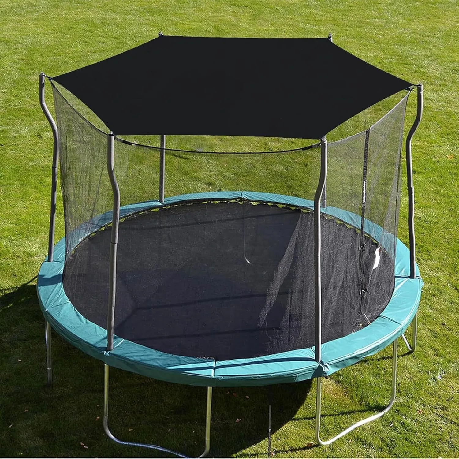 UV Resistant Trampoline Sunshade Tent, Trampoline Sunshade Cover Roof, Waterproof Anti-UV Tram-poline Sunshades Accessories, Waterproof Black Nylon, Easy to Install 6ft 8ft 10ft 12ft 14ft