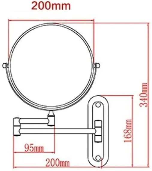 Vanity Mirror 8 Inch 10X Magnifying Metal Mirror Retractable Folding Premium Modern Wall Mounted Makeup Mirror
