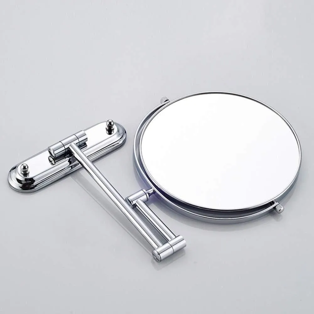 Vanity Mirror 8 Inch 10X Magnifying Metal Mirror Retractable Folding Premium Modern Wall Mounted Makeup Mirror