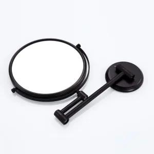 Vanity Mirror Wall-Mounted Black Minimalist Bathroom Mirror 8 Inch Makeup Mirror 3 Times Magnification Folding Double Mirror
