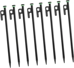 VANZACK 1set Tent Pegs Long Tent Stakes Metal Garden Stakes Heavy Duty Stakes for Ground Stakes for Outdoor Decorations Ground Anchors Screw in Tent Camping Accessories Carbon Steel