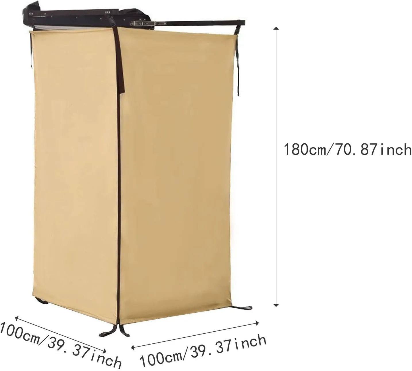 Vehicle Side Shower Tent Shower Room Changing Dressing Room Privacy Shelter for Restroom, Khaki