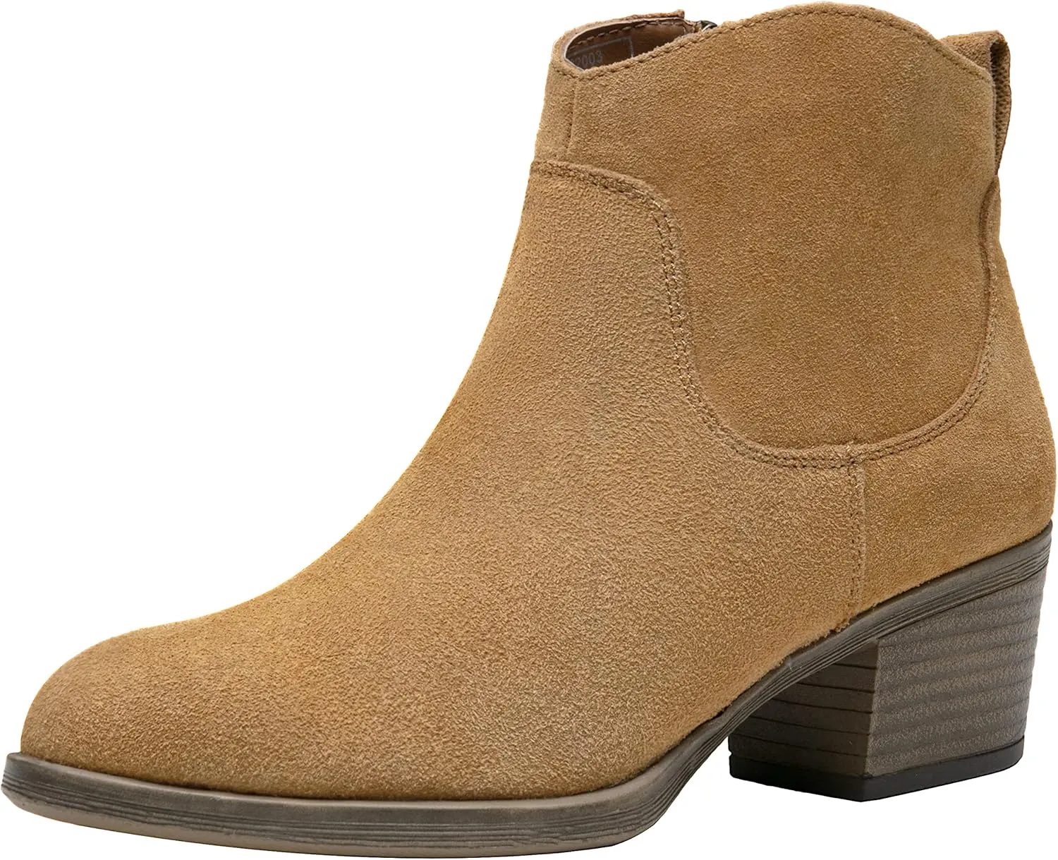 Vepose Women's 9001 Suede Leather Ankle Boots, Dressy Short Booties with Inner Zipper for Lady