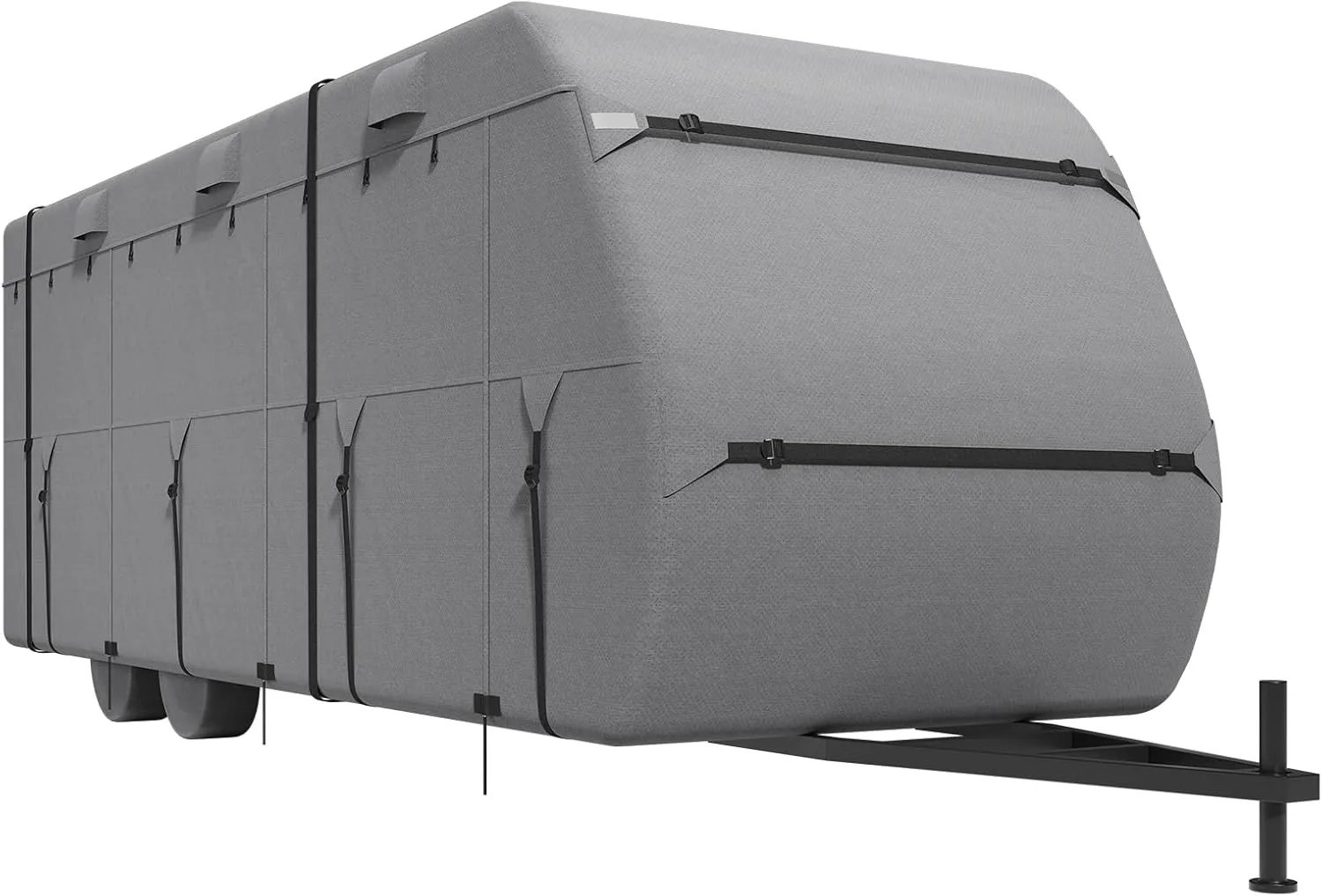 VEVOR Travel Trailer Cover, 20-22 ft RV, 4-Layer Non-Woven Fabric Camper, Waterproof, Windproof and Rip-Stop Class A, With Storage Bag, Repair Patches, Straps and Tire Covers
