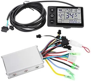 VGEBY Electric Bike Motor Controller, Motor Brushless Controller Waterproof LCD Display Panel and E Bike Controller Pin Brushless Motor Speed Controller Kit(1#24V-36V) Ebike Controller Esc