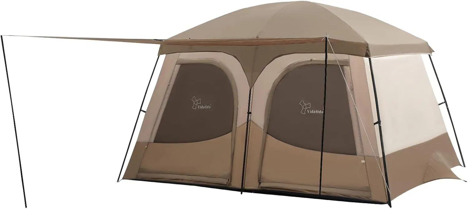 Vidalido Tents，3-4 Person Camping Tent with Extended Vestibule，Weather Resistant Family Tents with Breathable Mesh Windows，Easy Install Waterproof Outdoor Tent for Backpacking and Camping Hiking