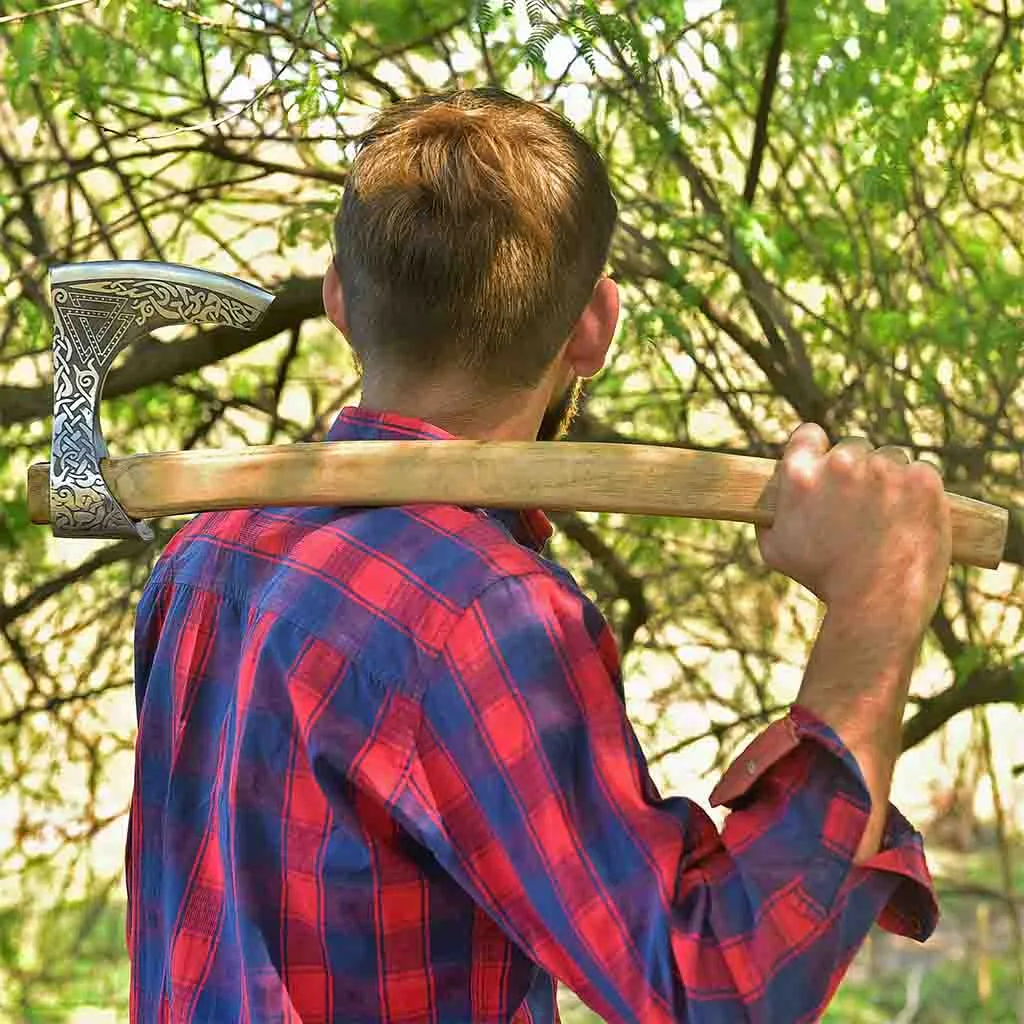 Viking Axe with Walnut Handle Ivar AXE101GLD