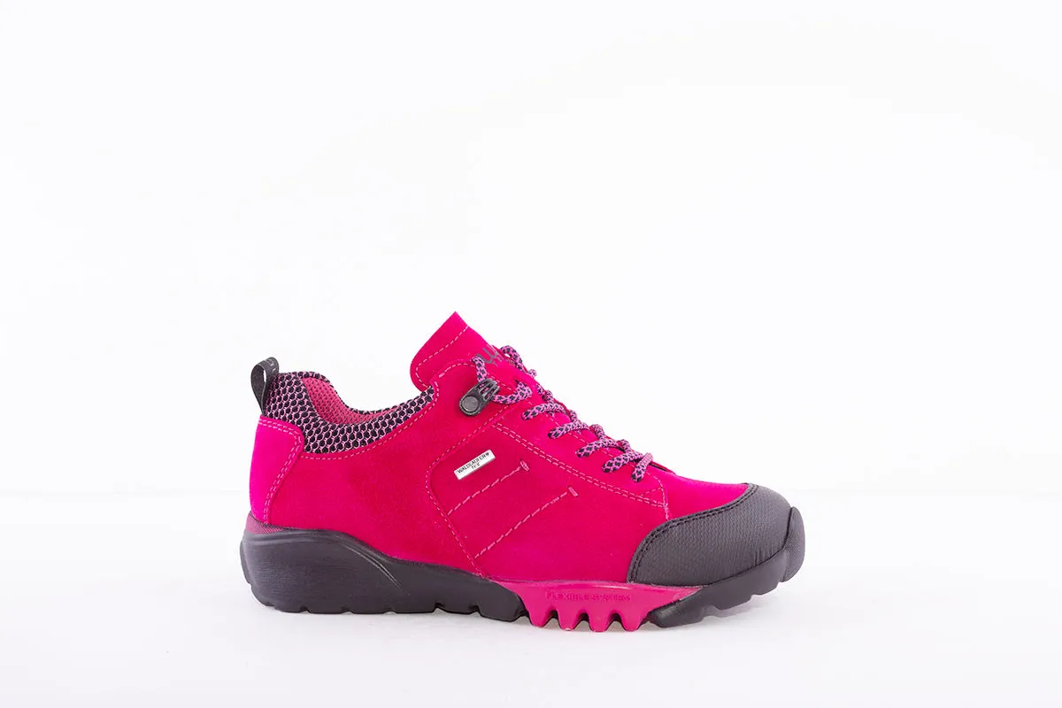 WALDLAUFER - 787950 AMIATA LACED WATERPROOF WALKING SHOE - PINK SUEDE