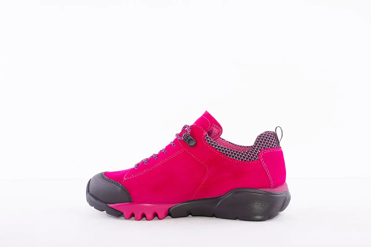WALDLAUFER - 787950 AMIATA LACED WATERPROOF WALKING SHOE - PINK SUEDE
