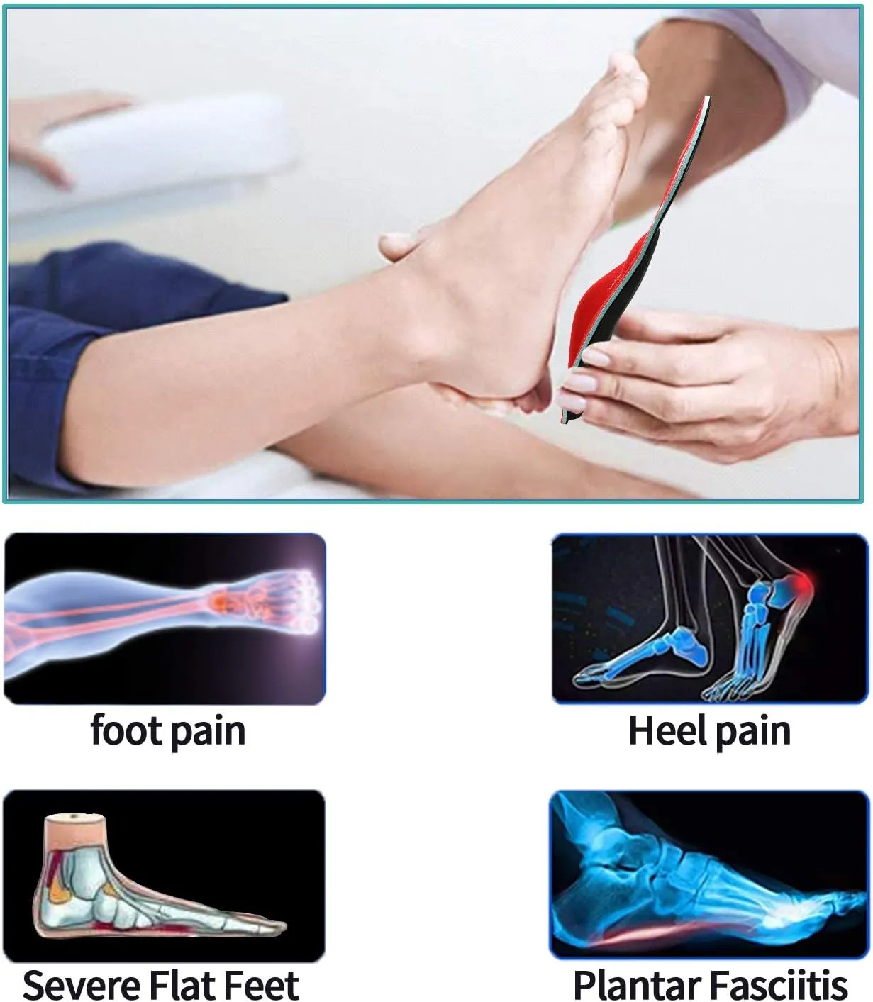 Walkomfy Pain Relief Orthotics, Plantar Fasciitis Arch Support Insoles Shoe Inserts for Maximum Support/All-Day Shock Absorption/Designed for Men and Women 27cm