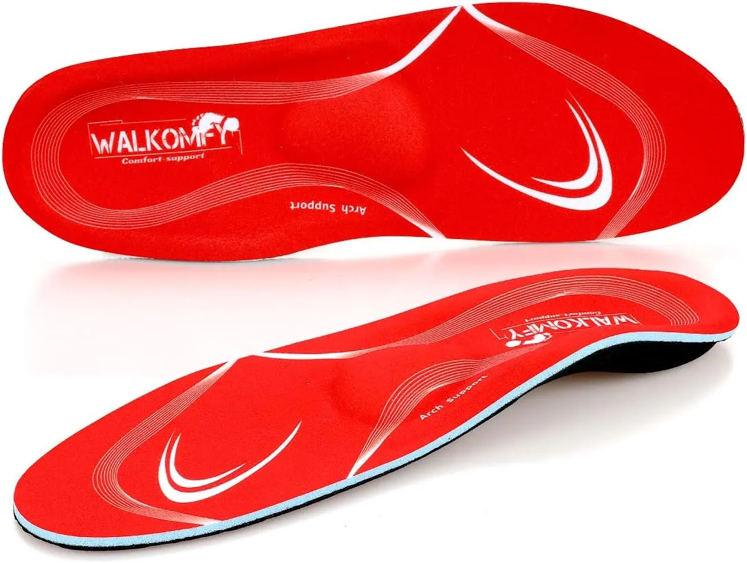 Walkomfy Pain Relief Orthotics, Plantar Fasciitis Arch Support Insoles Shoe Inserts for Maximum Support/All-Day Shock Absorption/Designed for Men and Women 30.5cm