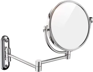 Wall-Mounted Makeup Mirror 8-inch Cosmetic Mirror Metal Folding Telescopic Mirror 3X Magnification Bathroom Mirror