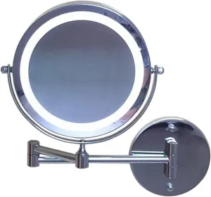Wall-Mounted Vanity Mirrors, Bathroom Wall Mounted 7 Inch LED Makeup Mirror Folding Vanity Mirror with Light Double Sided