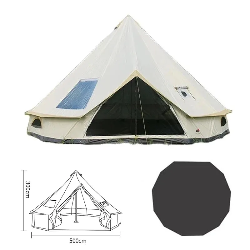Waterproof 4-Season Yurt Wall Tent with Roof Stove Jack