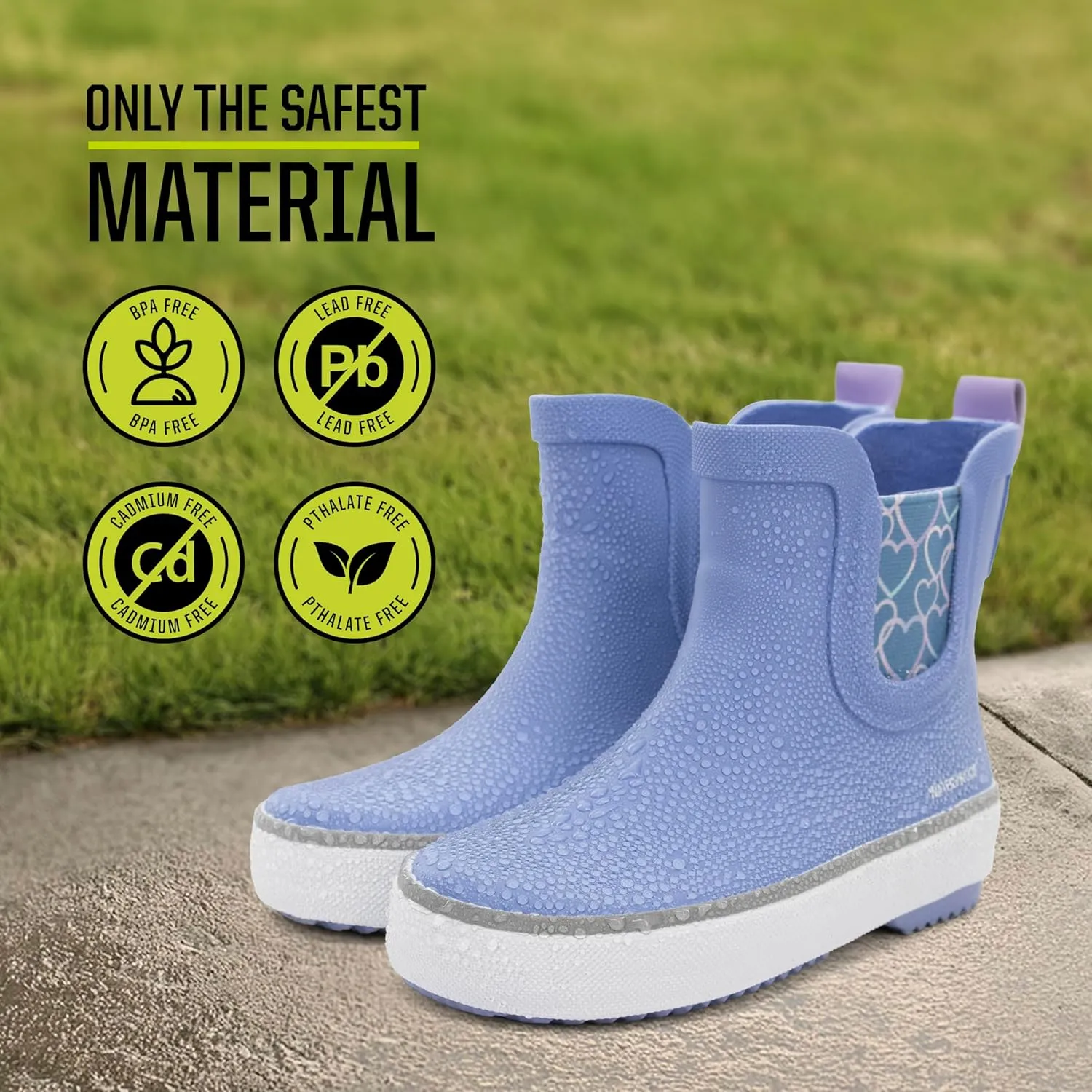 Western Chief Kids Element Chelsea Kid Friendly, Lightweight, Waterproof Rain Boot with Cozy Lining - Perfect Outdoor Boots for Boys and Girls