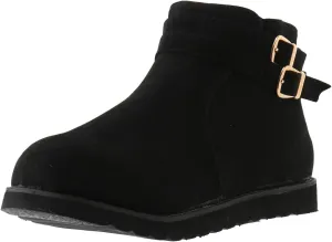 Women's Ankle Boots & Booties Low Heel Suede Leather Fashion Slip on Comfort Fall Winter Short Boots Black Side Zip Classic Booties for Women Ladies Boots