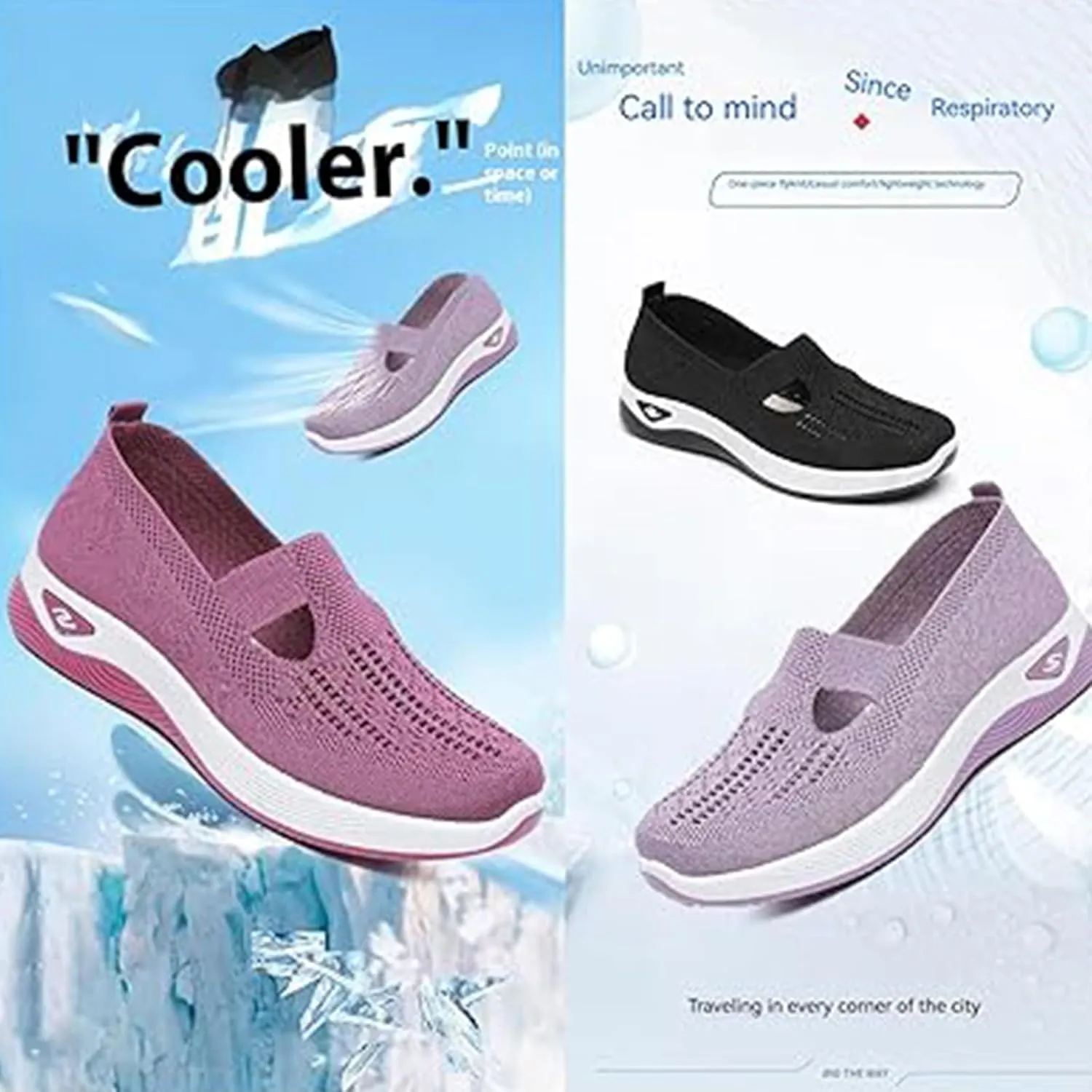 Women's Woven Breathable Soft Sole Shoes, Orthopedic Walking Shoes for Women, Sneakers Breathable Woven DiabeticShoes with Arch Support, Arch Support, Anti-Skid SportsShoes