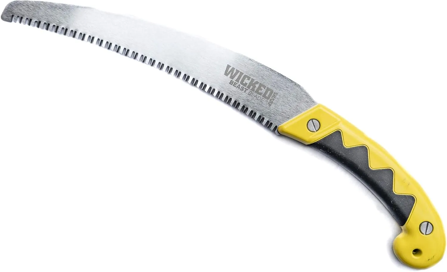 WTG-021 Wicked Tough Beast Large Curved Blade Hand Saw with Sheath, Silver
