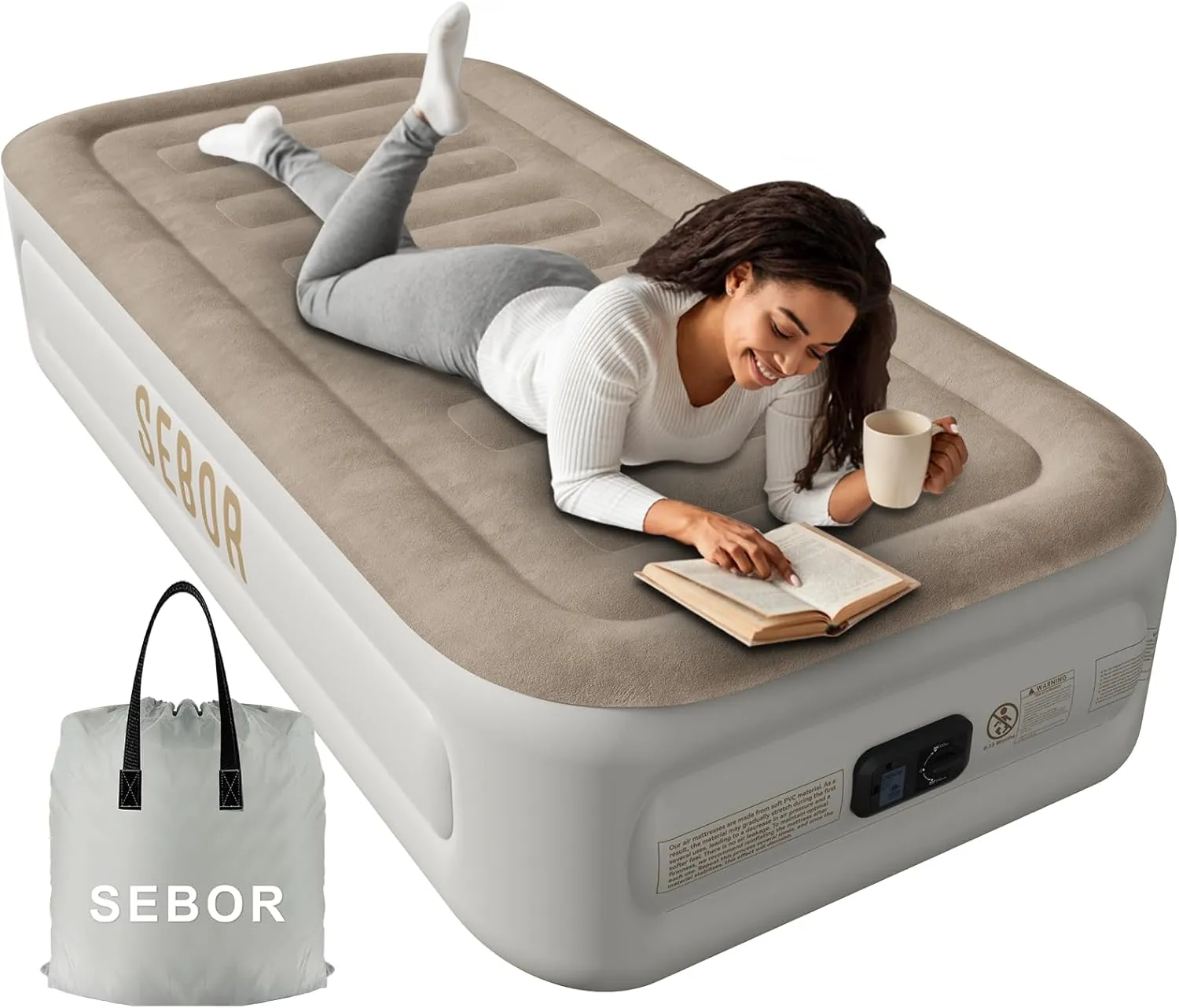 X-Long Twin Air Mattress with Built in Pump,Suit for Home & Guests,Travel Air Mattress Twin XL for Adults,Inflatable Travel Bed,330lb MAX