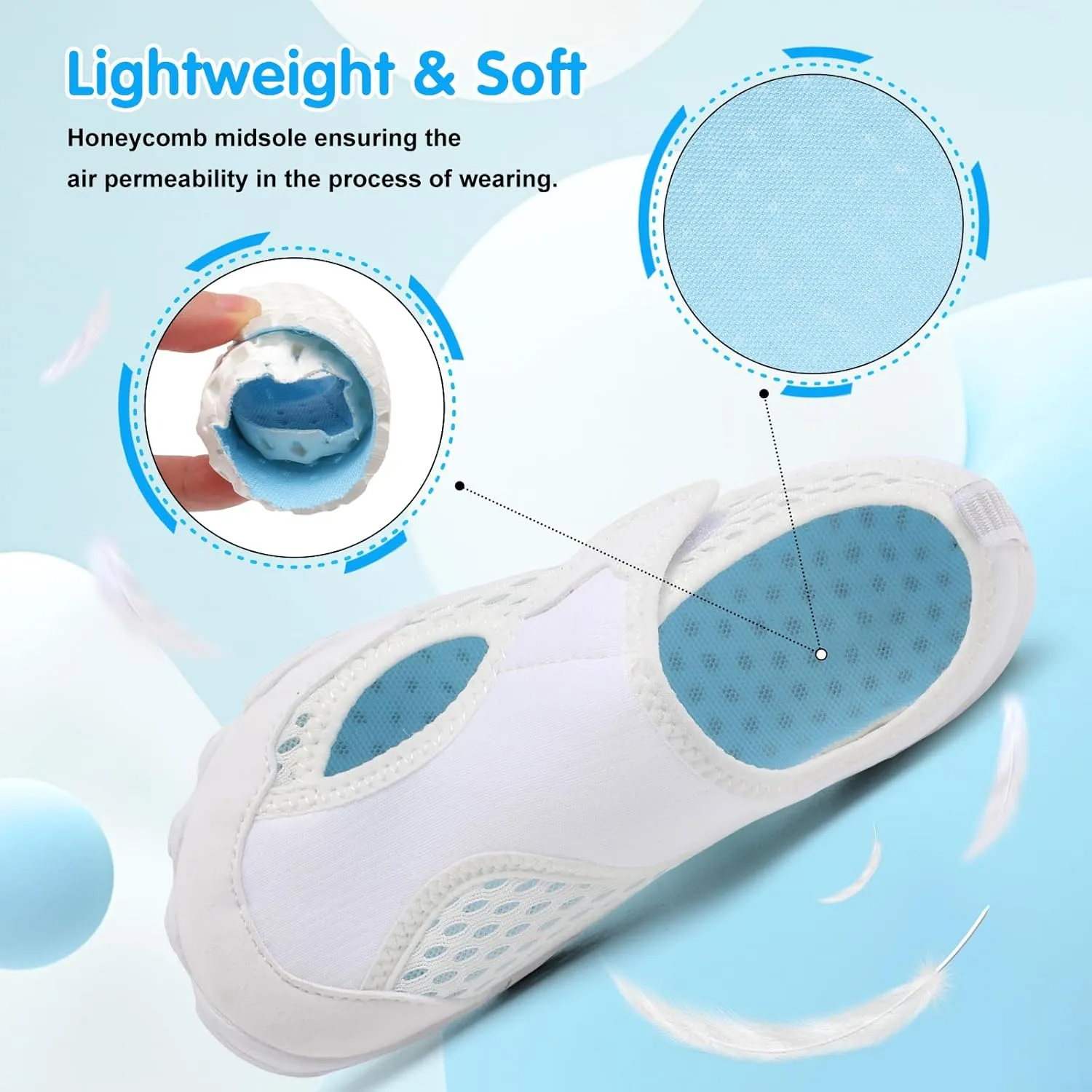 XIHALOOK Water Shoes for Kids Boys Girls Wide Toe Barefoot Quick Dry for Beach Swim Pool Surf Aqua Sports