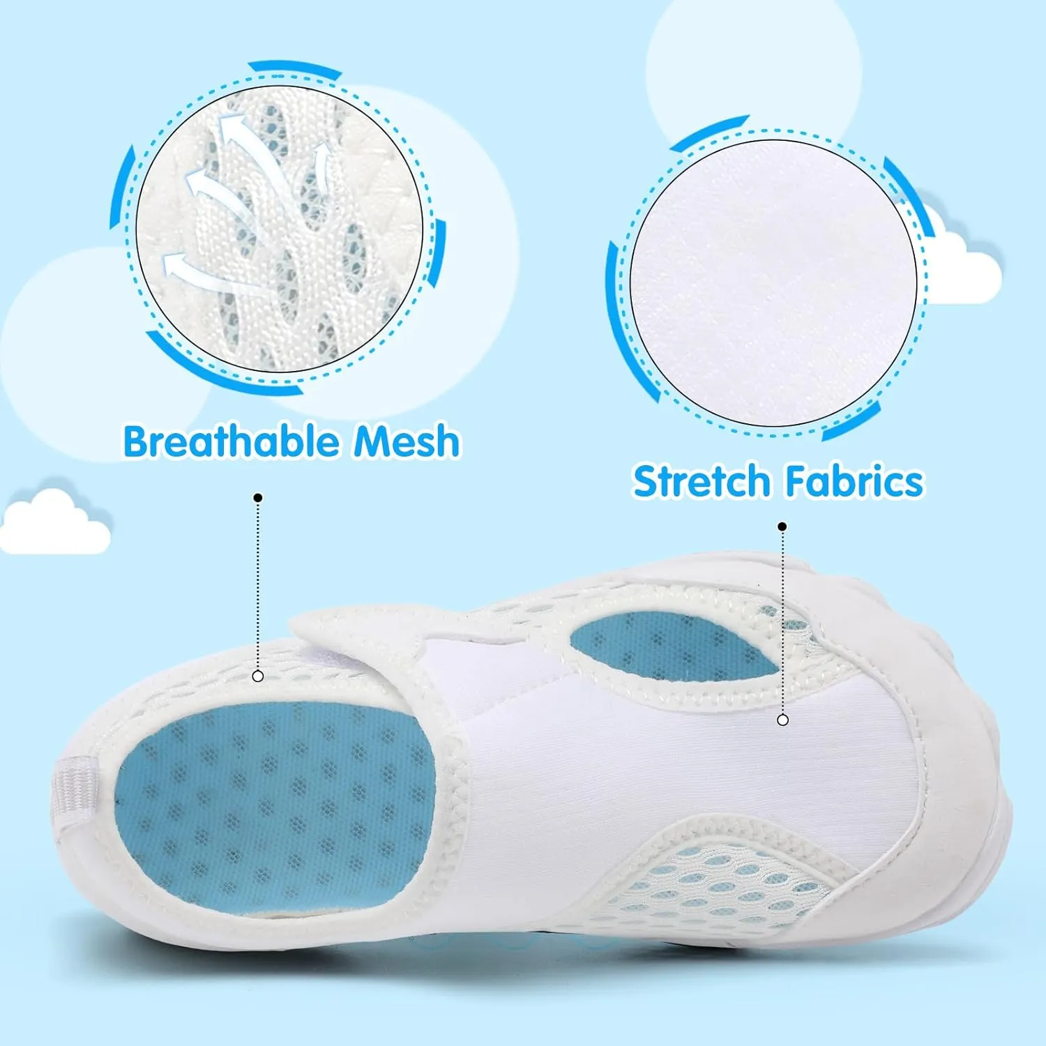 XIHALOOK Water Shoes for Kids Boys Girls Wide Toe Barefoot Quick Dry for Beach Swim Pool Surf Aqua Sports