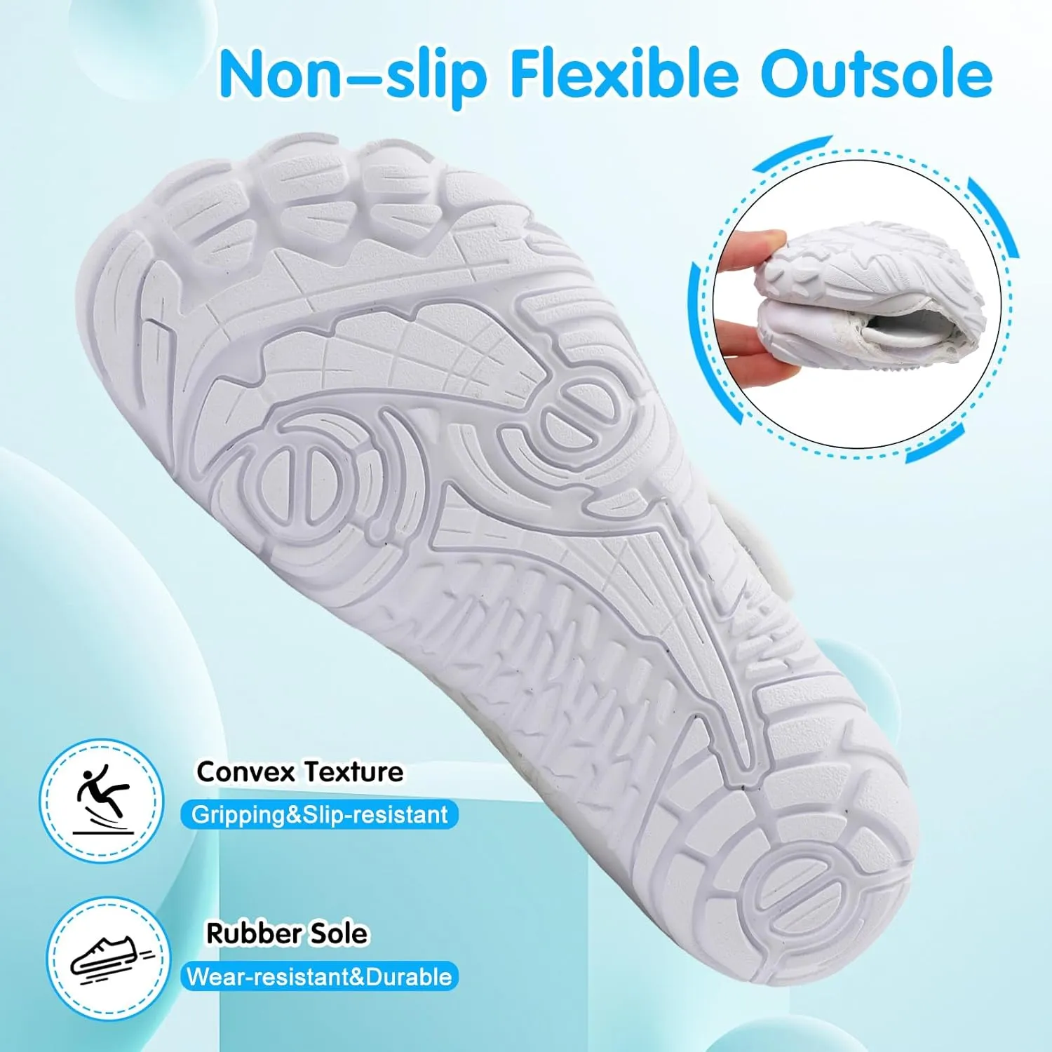 XIHALOOK Water Shoes for Kids Boys Girls Wide Toe Barefoot Quick Dry for Beach Swim Pool Surf Aqua Sports