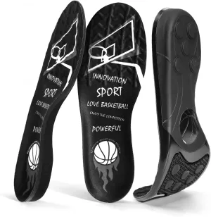 XINIFOOT Silica Gel Sport Shoe Insoles for Men and Women, Spring Cushioning & Shock Absorption Inserts, Forefoot Massage Support, Plantar Fasciitis Relief, Athletic Comfort Insoles