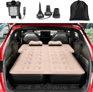 YITAHOME SUV Air Mattress with Pump, Pillows, Carry Bag & Repair Kit, 10" Inflatable Car Camping Bed for SUV, Jeep Wrangler, 4Runner & Mid-to-Large SUVs, Brown&Black